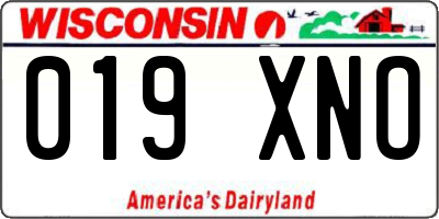 WI license plate 019XNO