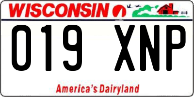 WI license plate 019XNP