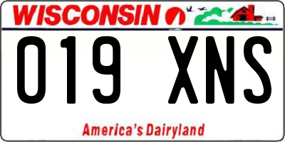 WI license plate 019XNS