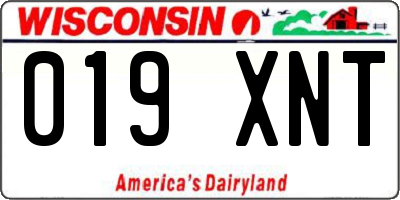 WI license plate 019XNT