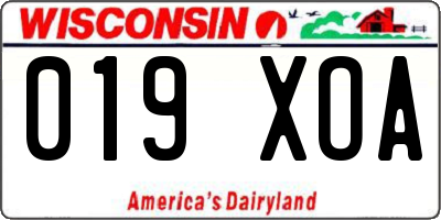 WI license plate 019XOA