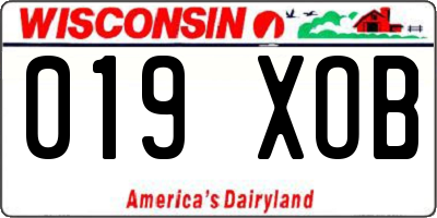 WI license plate 019XOB