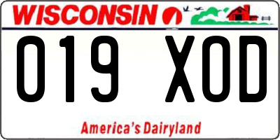 WI license plate 019XOD