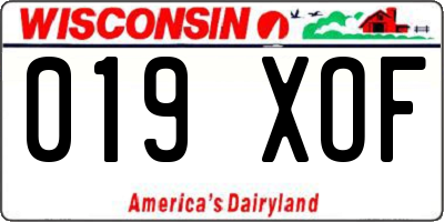 WI license plate 019XOF