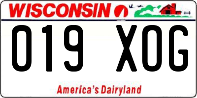 WI license plate 019XOG