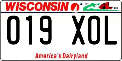 WI license plate 019XOL