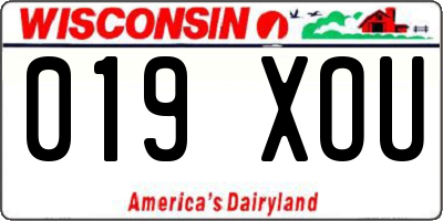 WI license plate 019XOU