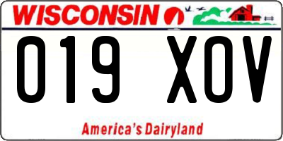 WI license plate 019XOV