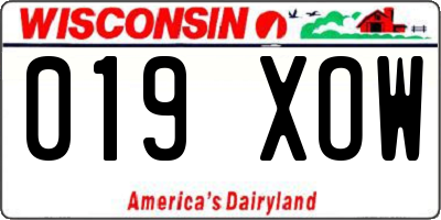 WI license plate 019XOW