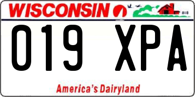 WI license plate 019XPA
