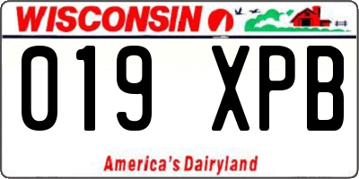 WI license plate 019XPB