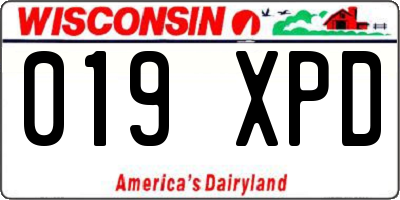 WI license plate 019XPD