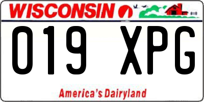 WI license plate 019XPG