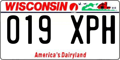 WI license plate 019XPH