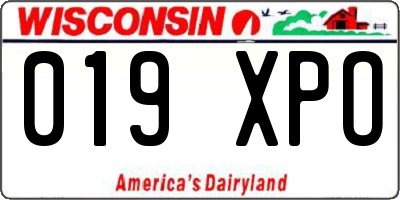 WI license plate 019XPO