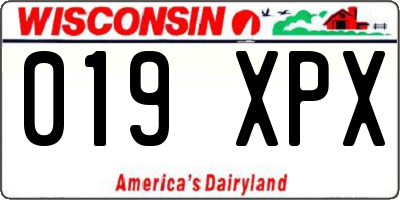 WI license plate 019XPX