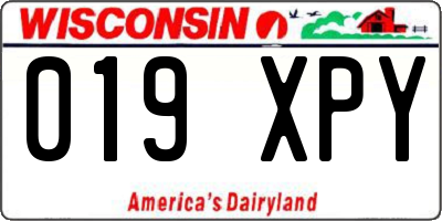 WI license plate 019XPY