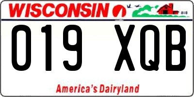 WI license plate 019XQB