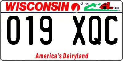 WI license plate 019XQC