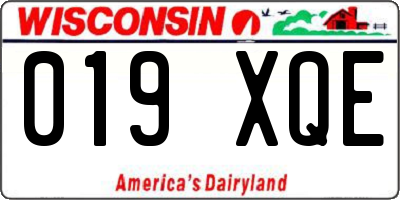 WI license plate 019XQE