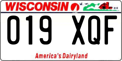 WI license plate 019XQF
