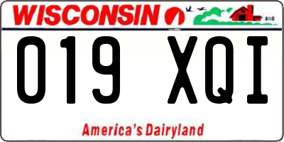 WI license plate 019XQI