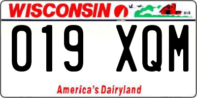 WI license plate 019XQM