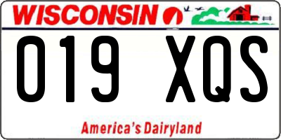 WI license plate 019XQS