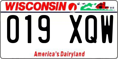 WI license plate 019XQW
