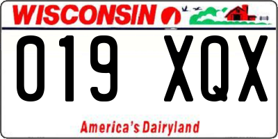 WI license plate 019XQX