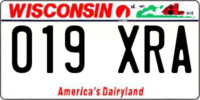 WI license plate 019XRA