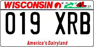 WI license plate 019XRB