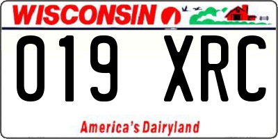 WI license plate 019XRC