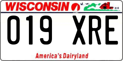WI license plate 019XRE