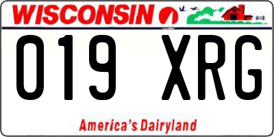 WI license plate 019XRG
