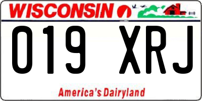 WI license plate 019XRJ