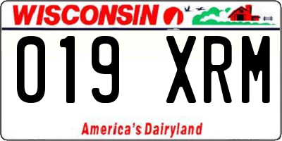 WI license plate 019XRM