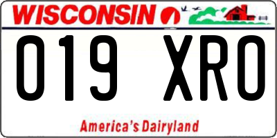 WI license plate 019XRO