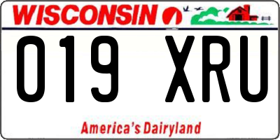 WI license plate 019XRU
