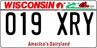 WI license plate 019XRY