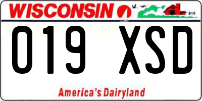 WI license plate 019XSD