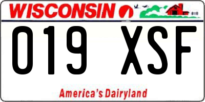 WI license plate 019XSF