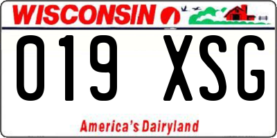 WI license plate 019XSG