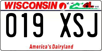WI license plate 019XSJ