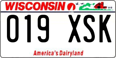 WI license plate 019XSK