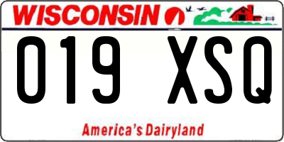WI license plate 019XSQ