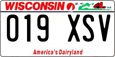 WI license plate 019XSV
