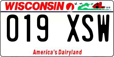 WI license plate 019XSW