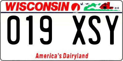 WI license plate 019XSY