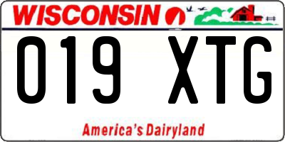 WI license plate 019XTG